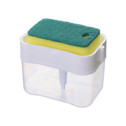 2 In 1 Soap Pump Dispenser Sponge Holder Dish Washing Liquid Container Kitchen - Grey V528-SOAPPUMPDISPENSER-GRAY-995604