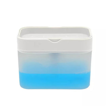 2 In 1 Soap Pump Dispenser Sponge Holder Dish Washing Liquid Container Kitchen - White V528-SOAPPUMPDISPENSER-WHITE-648717