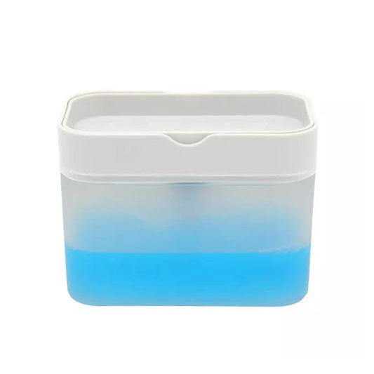 2 In 1 Soap Pump Dispenser Sponge Holder Dish Washing Liquid Container Kitchen - White V528-SOAPPUMPDISPENSER-WHITE-648717