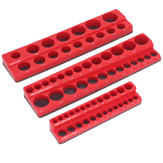 Plastic Socket Storage Rack Tool Organizer for Metric and Imperial Sockets V528-SOCKET-HOLDER-88852RED-EN-338719