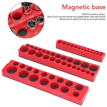 Plastic Socket Storage Rack Tool Organizer for Metric and Imperial Sockets V528-SOCKET-HOLDER-88852RED-EN-338719