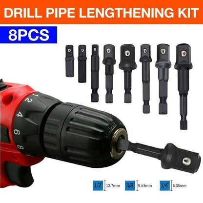 8PCS Power Drill Socket Adapter Extension Set Impact Nut Driver Hex Bit Tool Kit V528-SOCKETADAPTER-804154