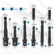8PCS Power Drill Socket Adapter Extension Set Impact Nut Driver Hex Bit Tool Kit V528-SOCKETADAPTER-804154