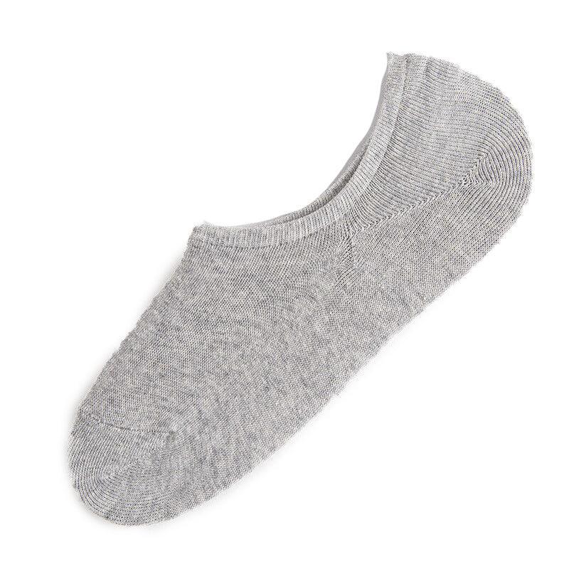 5 Pairs No Show Liner Socks Non Slip Cotton Low Cut Invisible Unisex Footies - White+Light Grey+Dark V528-SOCKS-5PCS-5COLOUR2NAVY-10286