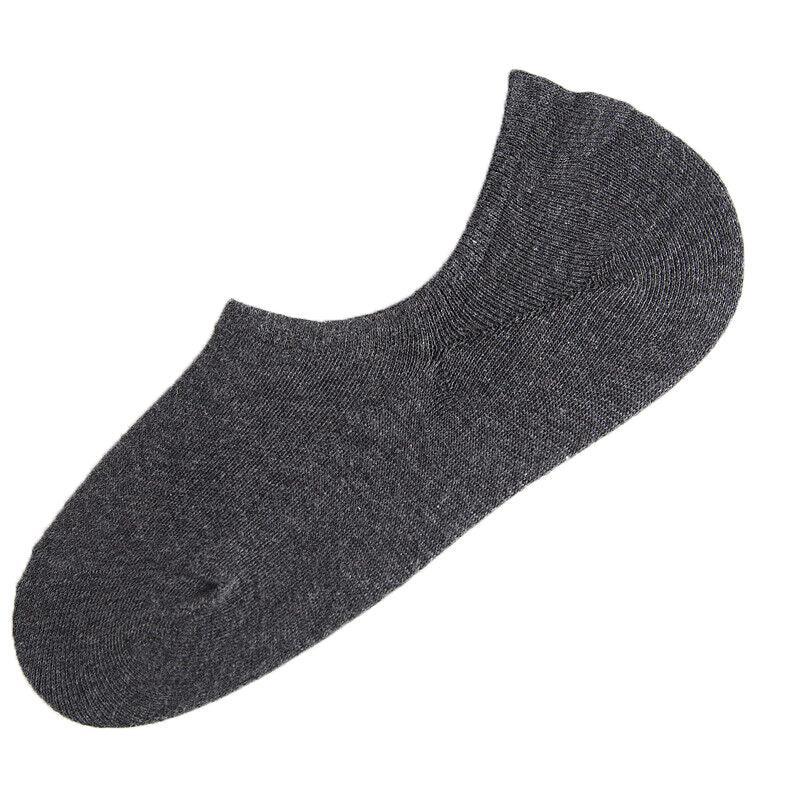 5 Pairs No Show Liner Socks Non Slip Cotton Low Cut Invisible Unisex Footies - White+Light Grey+Dark V528-SOCKS-5PCS-5COLOUR2NAVY-10286