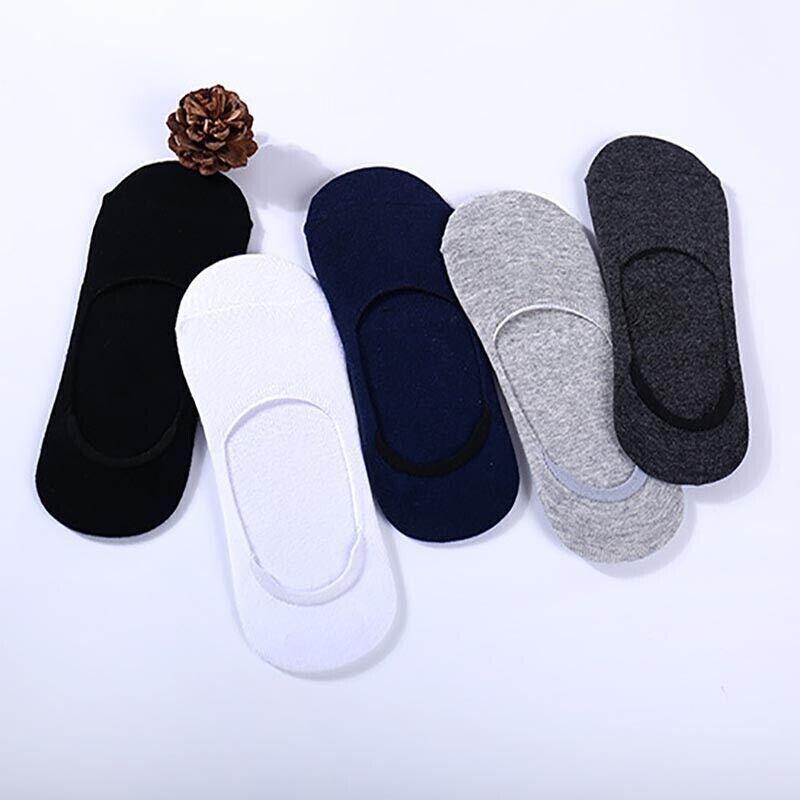 5 Pairs No Show Liner Socks Non Slip Cotton Low Cut Invisible Unisex Footies - Dark Grey V528-SOCKS-5PCS-DARKGREY-76380
