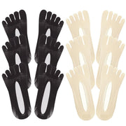 Five Finger Toe Socks Women Invisible Ankle Cut No Show Liner Low Cut Packs - Black 3 Pairs V528-SOCKS-BLACK-3PAIRS-551579