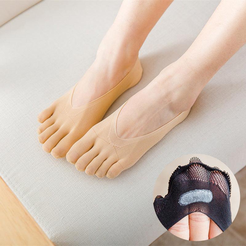 Five Finger Toe Socks Women Invisible Ankle Cut No Show Liner Low Cut Packs - Skin 1 Pair V528-SOCKS-NUDECOLOUR-1PAIR-127587