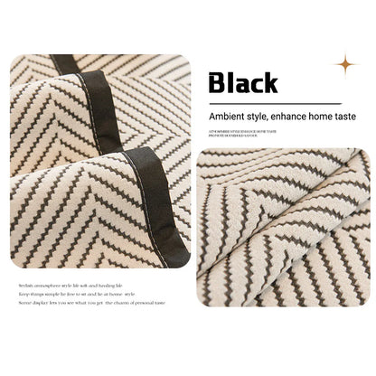 Sofa Cushion Cover Modern Non Slip Couch Protector Furniture Seat Slipcover Pad - 70x150cm V528-SOFA-COVER-BLACK-150-114566