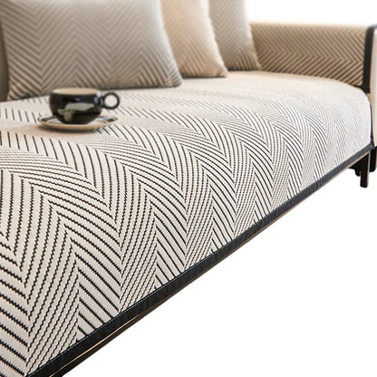 Sofa Cushion Cover Modern Non Slip Couch Protector Furniture Seat Slipcover Pad - 70x210cm V528-SOFA-COVER-BLACK-210-431302