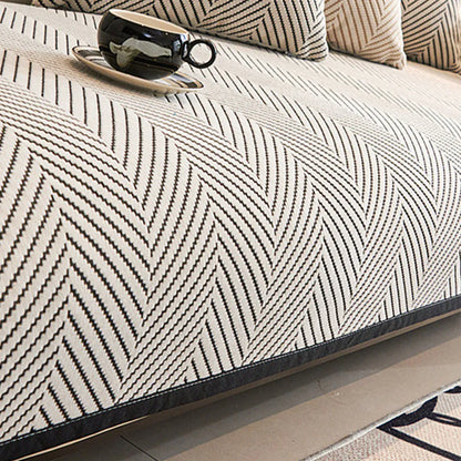 Sofa Cushion Cover Modern Non Slip Couch Protector Furniture Seat Slipcover Pad - 70x210cm V528-SOFA-COVER-BLACK-210-431302