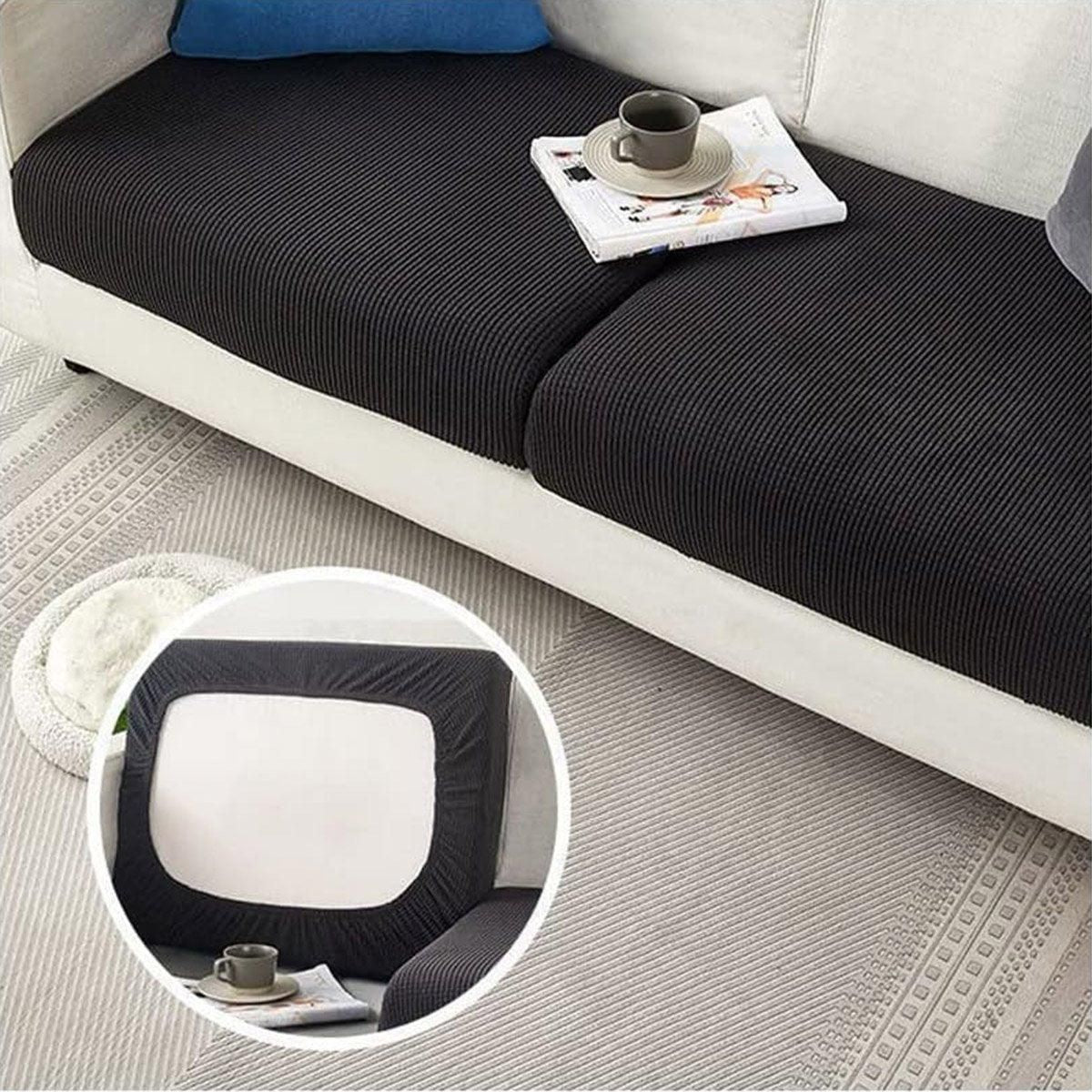 Stretch Sofa Slipcover 4 Seasons Universal Couch Protector Elastic Fabric Cover - Double-Black V528-SOFA-COVERS-DOUBLE-BLACK-394756