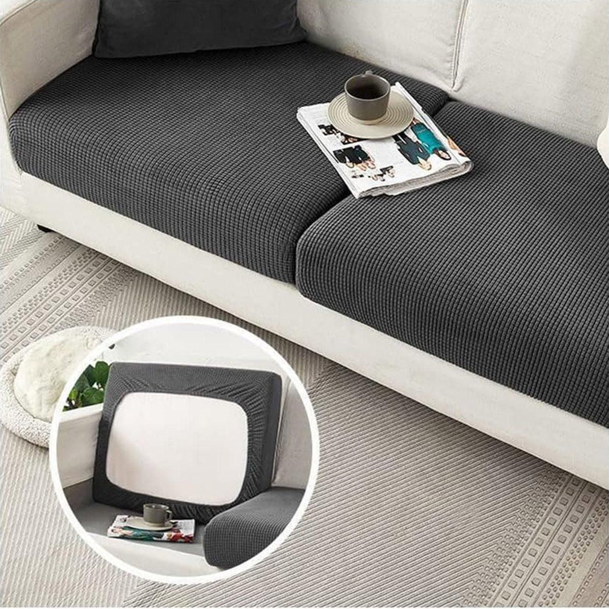 Stretch Sofa Slipcover 4 Seasons Universal Couch Protector Elastic Fabric Cover - Double-Dark-Grey V528-SOFA-COVERS-DOUBLE-DARK-GREY-779186