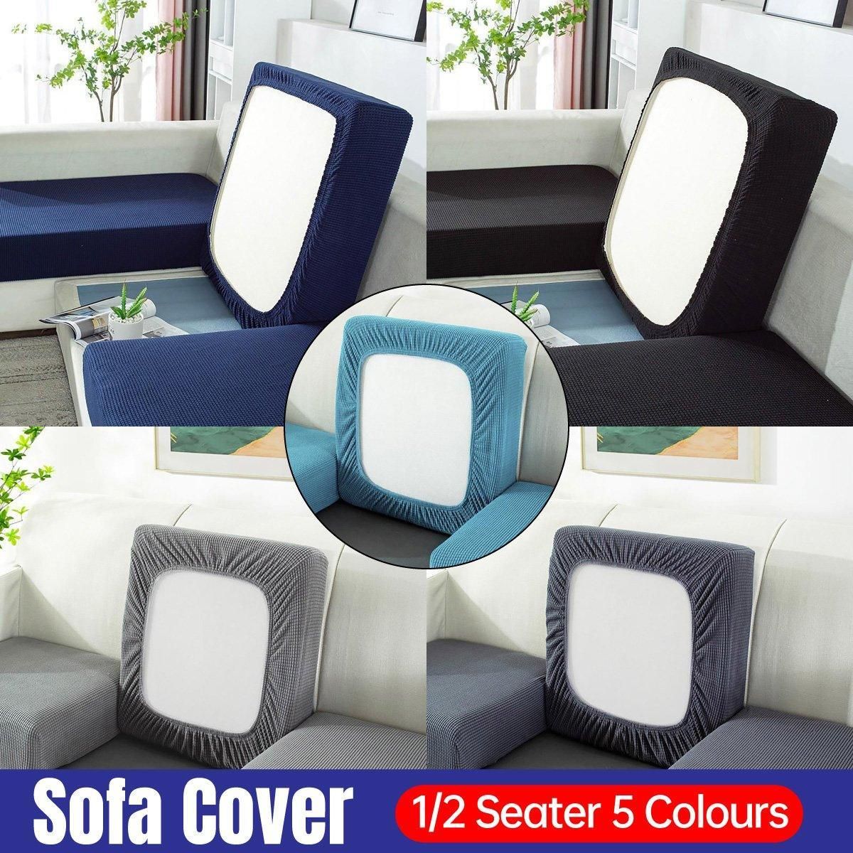 Stretch Sofa Slipcover 4 Seasons Universal Couch Protector Elastic Fabric Cover - Single-Blue V528-SOFA-COVERS-SINGLE-BLUE-944432