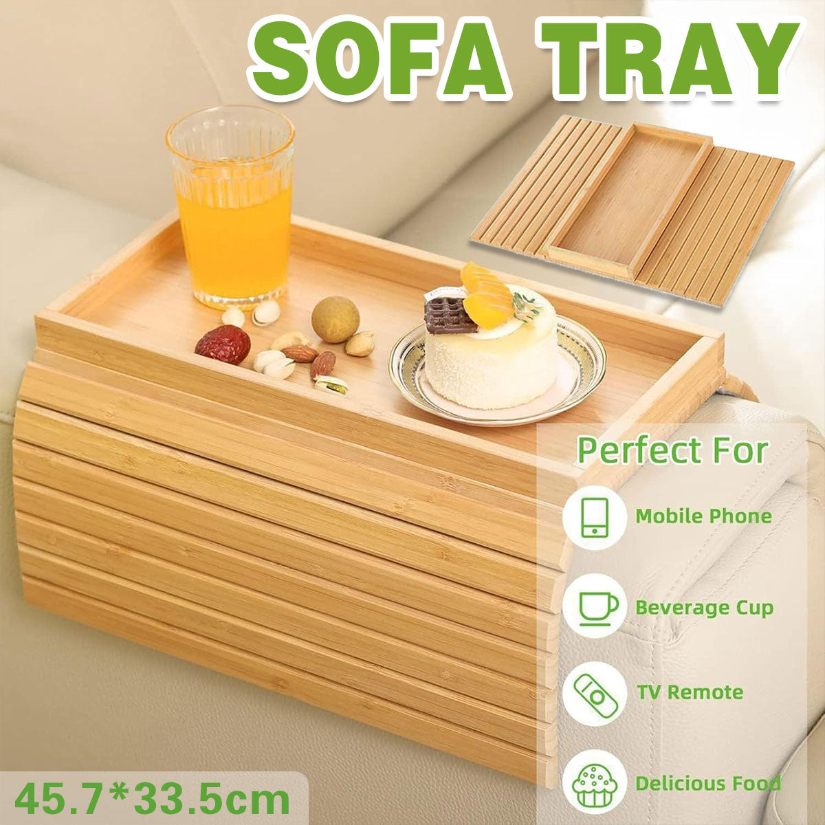 Sofa Armrest Foldable Tray Organizer Dinner Plate Storage Tray Multi-purpose V528-SOFA-TRAY-484369