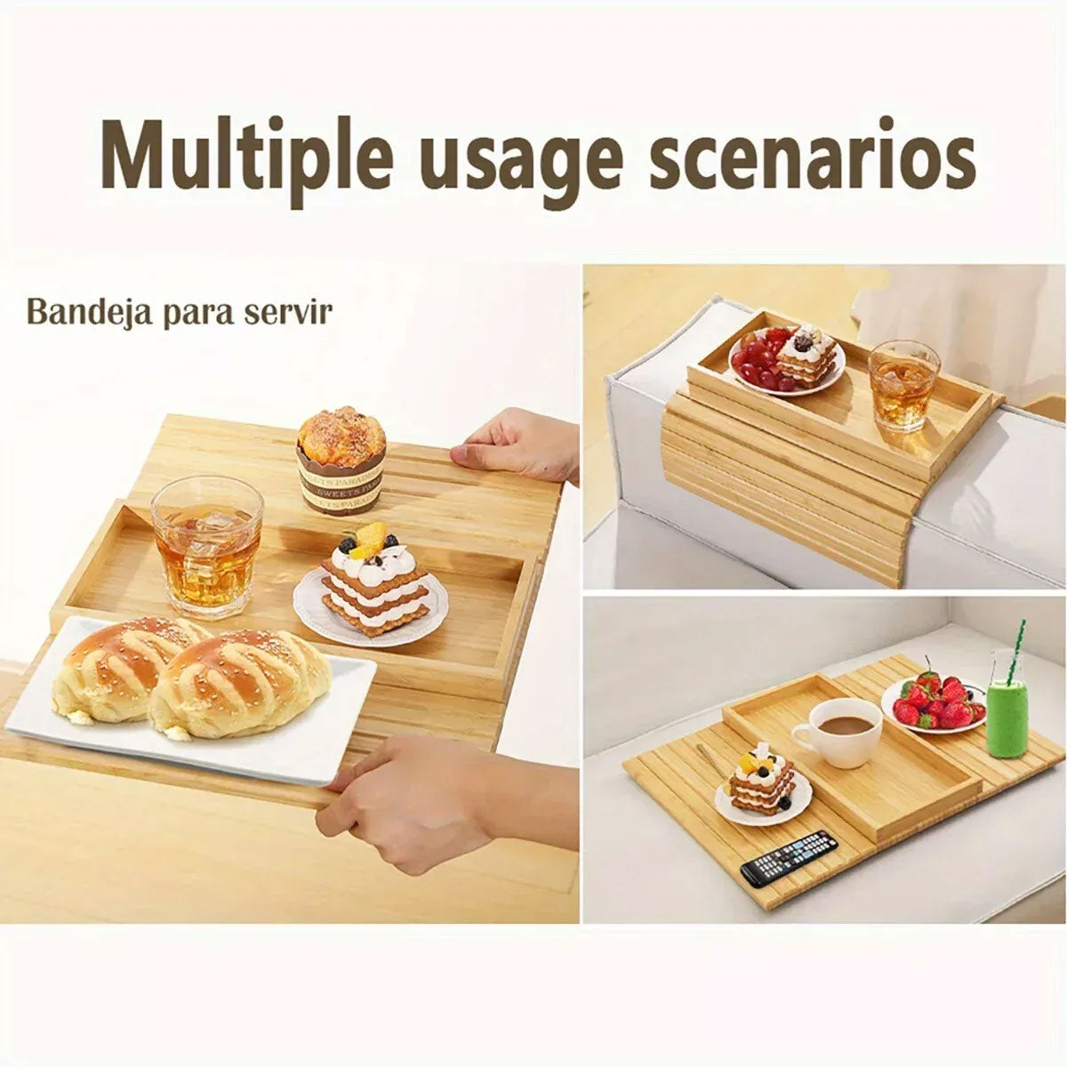 Sofa Armrest Foldable Tray Organizer Dinner Plate Storage Tray Multi-purpose V528-SOFA-TRAY-484369