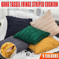 Boho Tassel Fringe Striped Cushion Cover Soft Home Decor Sofa Throw Pillow Case - Red V528-SOFACASE-RED-160921