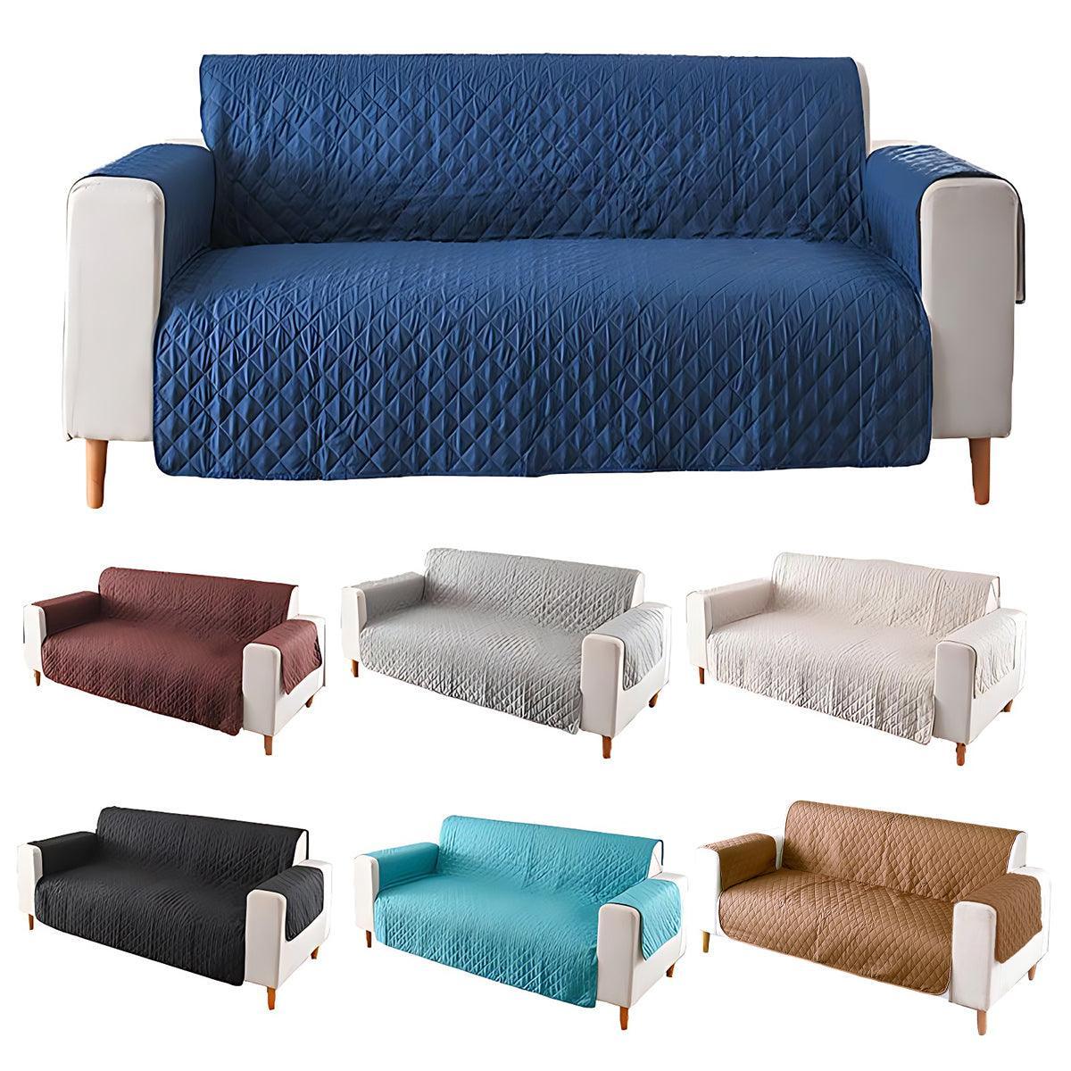 130X195cm Seater Pet Sofa Protector Cover Quilted Couch Covers Lounge Slipcover - Lake Blue V528-SOFACOVER-GREEN-130-196-99317