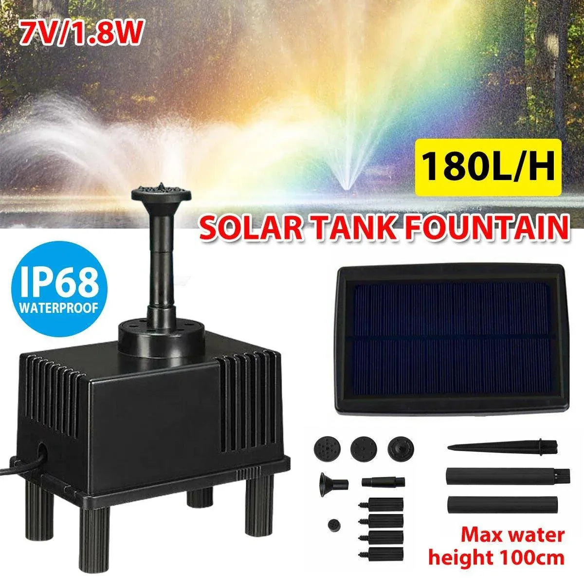 Solar Powered Water Fountain Pump Garden Pond Submersible Filter Fish Tank Kit V528-SOLAR-FOUNTAIN-106365