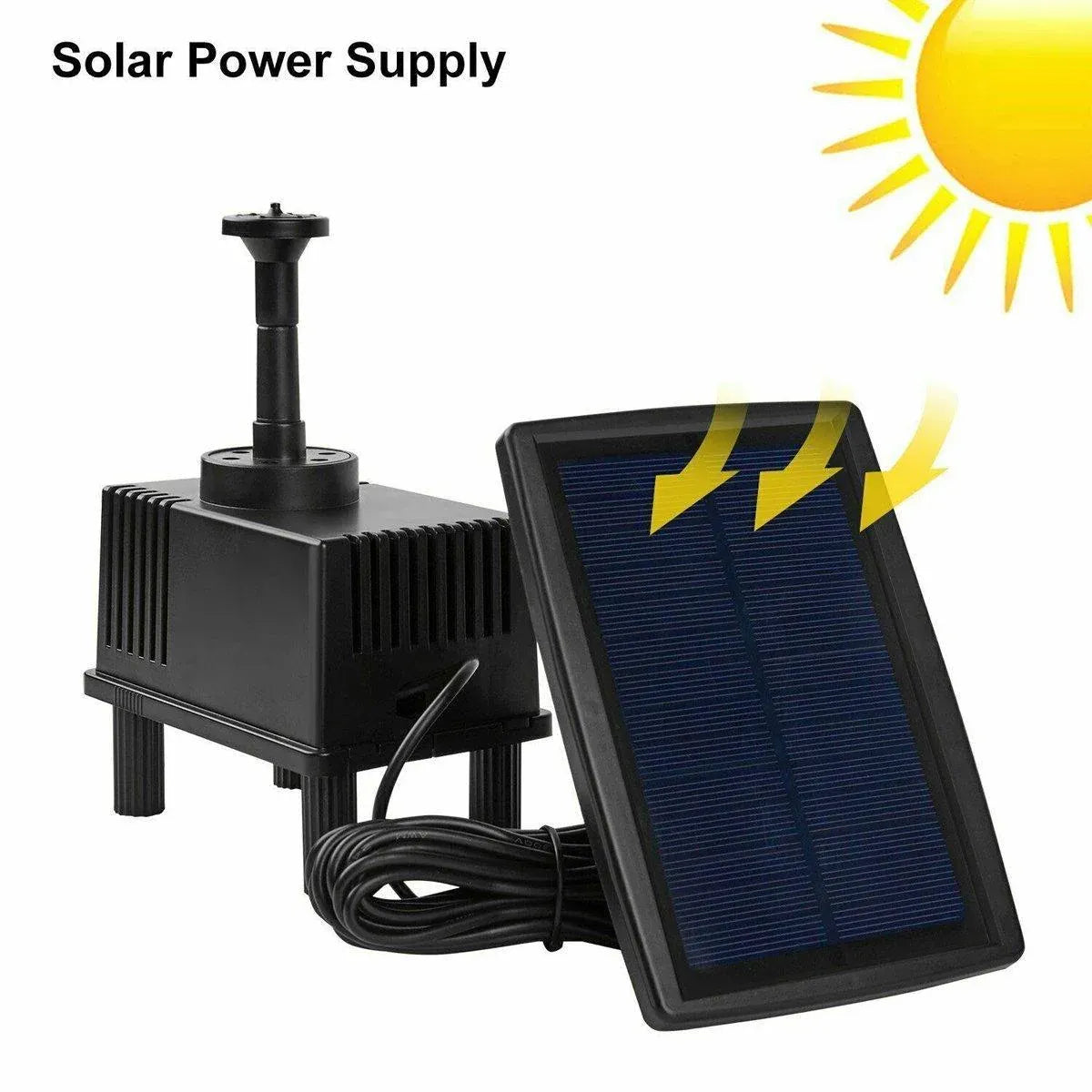 Solar Powered Water Fountain Pump Garden Pond Submersible Filter Fish Tank Kit V528-SOLAR-FOUNTAIN-106365