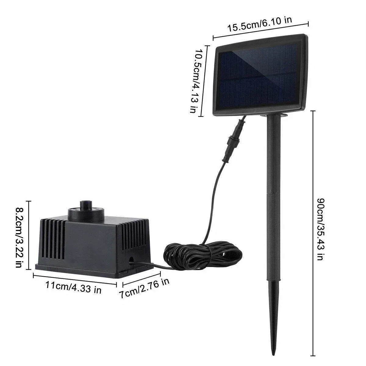 Solar Powered Water Fountain Pump Garden Pond Submersible Filter Fish Tank Kit V528-SOLAR-FOUNTAIN-106365