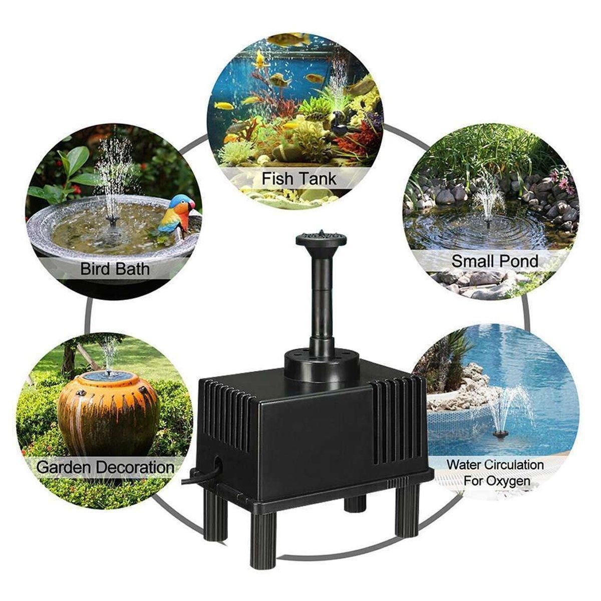 Solar Powered Water Fountain Pump Garden Pond Submersible Filter Fish Tank Kit V528-SOLAR-FOUNTAIN-106365