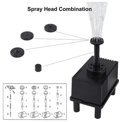 Solar Powered Water Fountain Pump Garden Pond Submersible Filter Fish Tank Kit V528-SOLAR-FOUNTAIN-106365