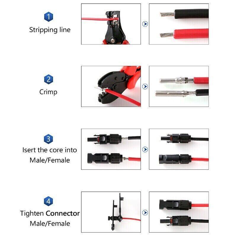 5-20 Pairs PV Connectors Solar Panel 30A Line Plug Socket Male Female IP67 - 5 Pairs V528-SOLARCONNECTOR-5PAIRS-405509