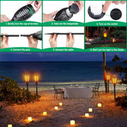 4pcs LED Solar Flickering Flame Torch Lights Outdoor Garden Path Landscape Lamps V528-SOLARLAMP-12LED-4PCS-80295