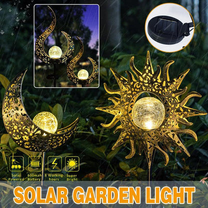 Solar Lights LED Garden Decor Outdoor Path Lights Lawn Light Lantern Lamp - 1X Flame V528-SOLARLAWNLIGHT-FLAMEGOLD-972283