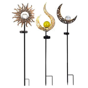 Solar Lights LED Garden Decor Outdoor Path Lights Lawn Light Lantern Lamp - 1X Sun V528-SOLARLAWNLIGHT-SUN-GOLD-379406