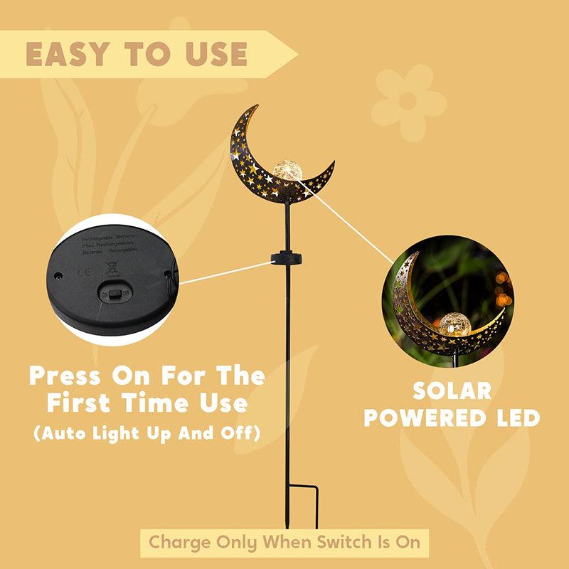 Solar Lights LED Garden Decor Outdoor Path Lights Lawn Light Lantern Lamp - 1X Sun V528-SOLARLAWNLIGHT-SUN-GOLD-379406