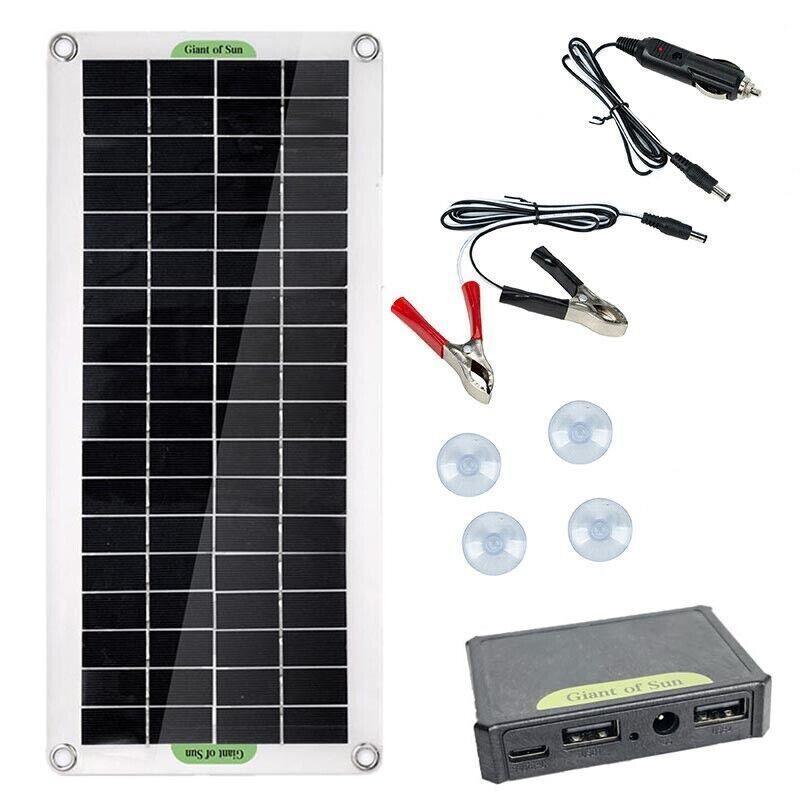 30W Usb Solar Panel Kit Battery Charger Controller Caravan Boat Outdoor Camping V528-SOLARPANELKIT-872734