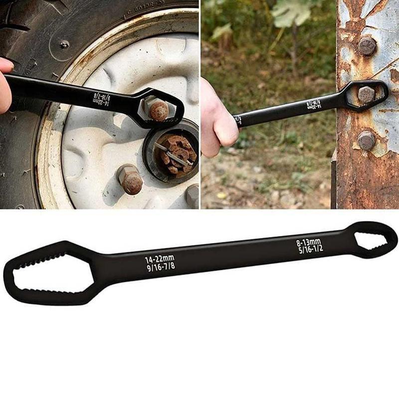 Universal Plum Screw Nuts Wrench 8-22mm Double Head Ratchet Spanner Repair Tools V528-SPANNERREPAIRTOOLS-BLACK997282