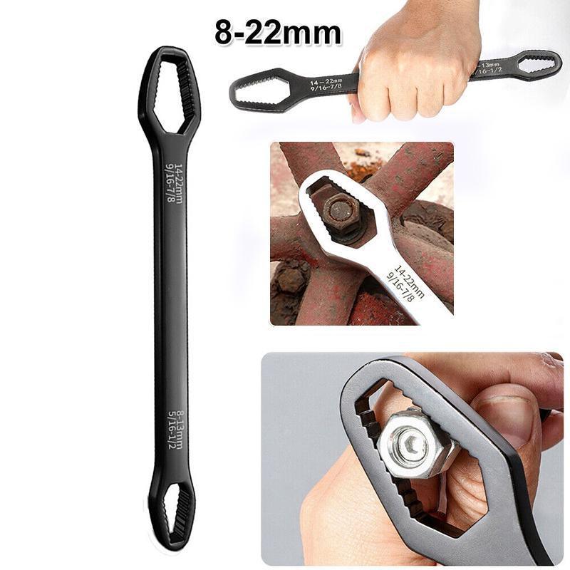 Universal Plum Screw Nuts Wrench 8-22mm Double Head Ratchet Spanner Repair Tools V528-SPANNERREPAIRTOOLS-BLACK997282