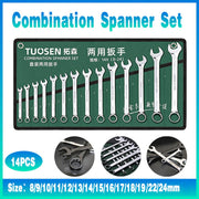 14 Piece Metric Combination Spanner Set with Roll Bag 8mm to 24mm Heavy Duty V528-SPANNERSET-838012