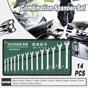 14 Piece Metric Combination Spanner Set with Roll Bag 8mm to 24mm Heavy Duty V528-SPANNERSET-838012
