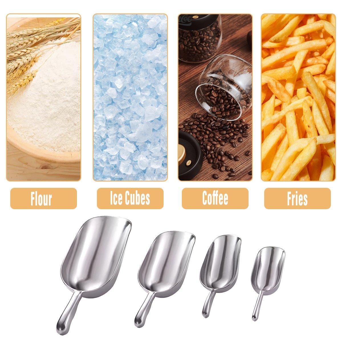 4 Sizes Aluminum Alloy Ice Shovel Flour Rice Scoop Multipurpose Kitchen Tool - L V528-SPATULA-L-959258