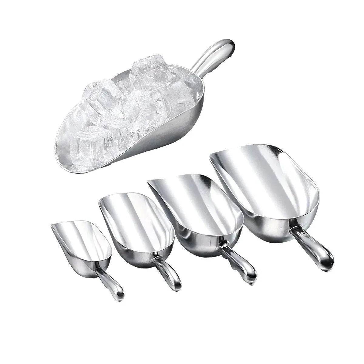 4 Sizes Aluminum Alloy Ice Shovel Flour Rice Scoop Multipurpose Kitchen Tool - M V528-SPATULA-M-386905