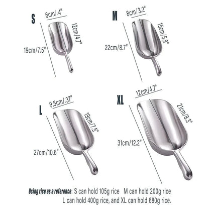 4 Sizes Aluminum Alloy Ice Shovel Flour Rice Scoop Multipurpose Kitchen Tool - S V528-SPATULA-S-215359