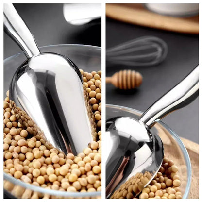 4 Sizes Aluminum Alloy Ice Shovel Flour Rice Scoop Multipurpose Kitchen Tool - S V528-SPATULA-S-215359