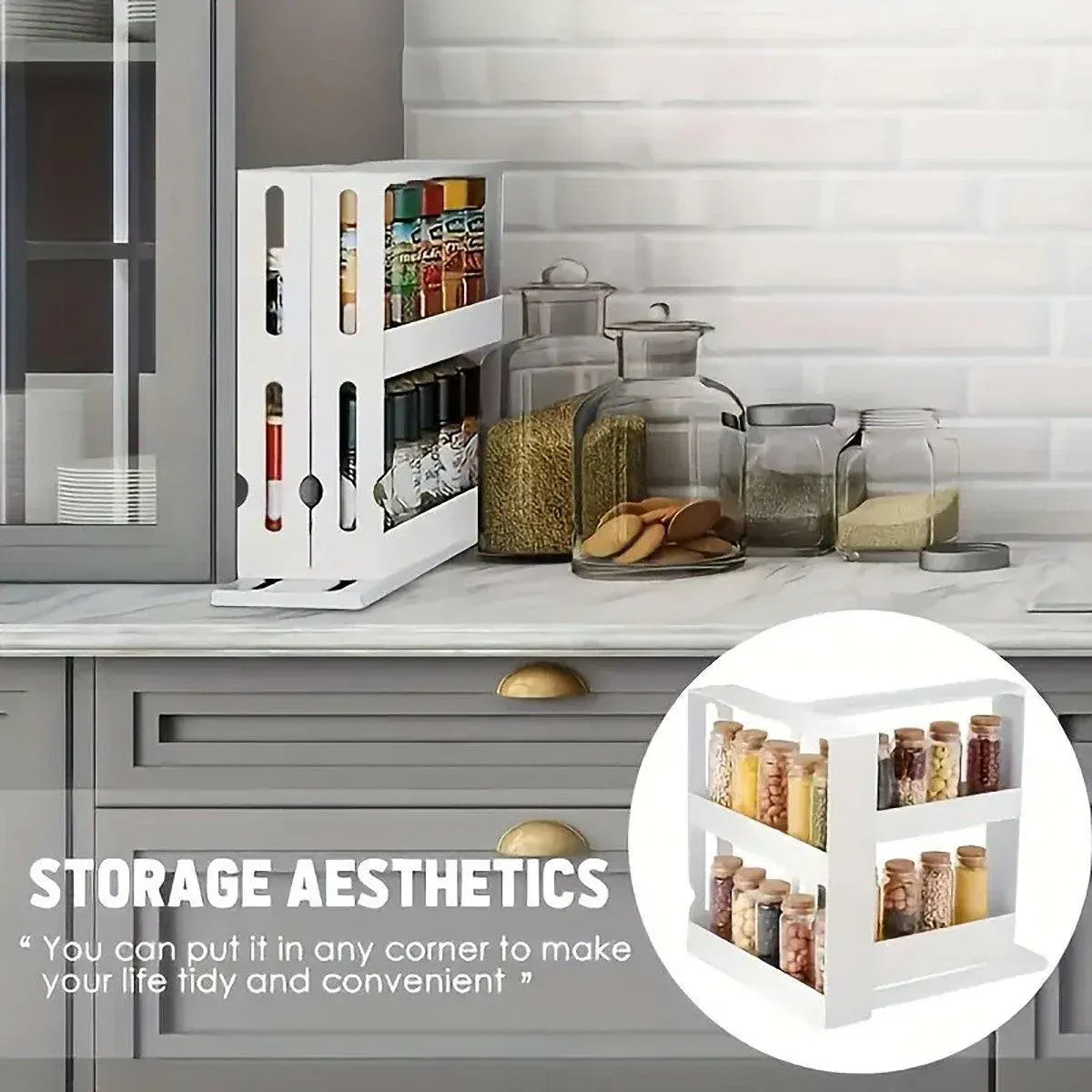 Rotating Spice Rack Kitchen Organizer Food Storage Rack Spice Organizer Stand V528-SPICE-RACK-264912