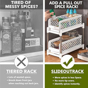 Bathroom Kitchen Sink Storage Rack Drawer Plastic Shelf Seasoning Holder - Grey V528-SPICE-RACK-GREY-496428