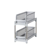 Bathroom Kitchen Sink Storage Rack Drawer Plastic Shelf Seasoning Holder - White V528-SPICE-RACK-WHITE-898700
