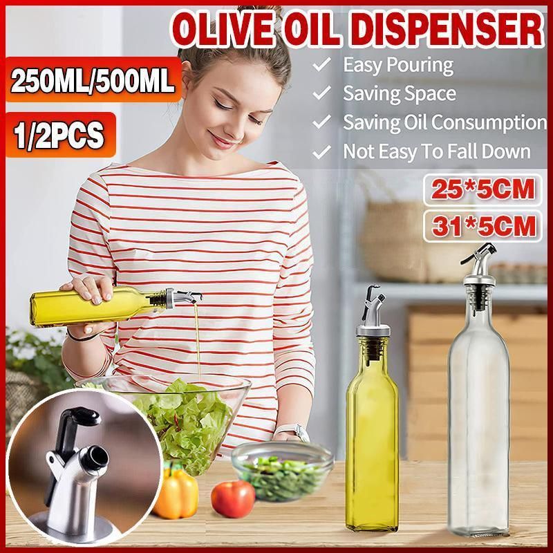 250/500ml Olive Oil Vinegar Pourer Dispenser Glass Bottle Kitchen Tools Cooking - 1 PCS/250 ML V528-SPICEGLASSBOTTLE-250ML-574098