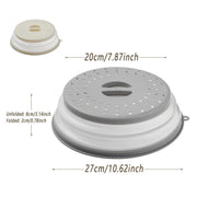 Multifunctional Microwave Oven Food Cover Heat Resistant Folding Splash Guard - Grey V528-SPLASH-GUARD-GREY-890375