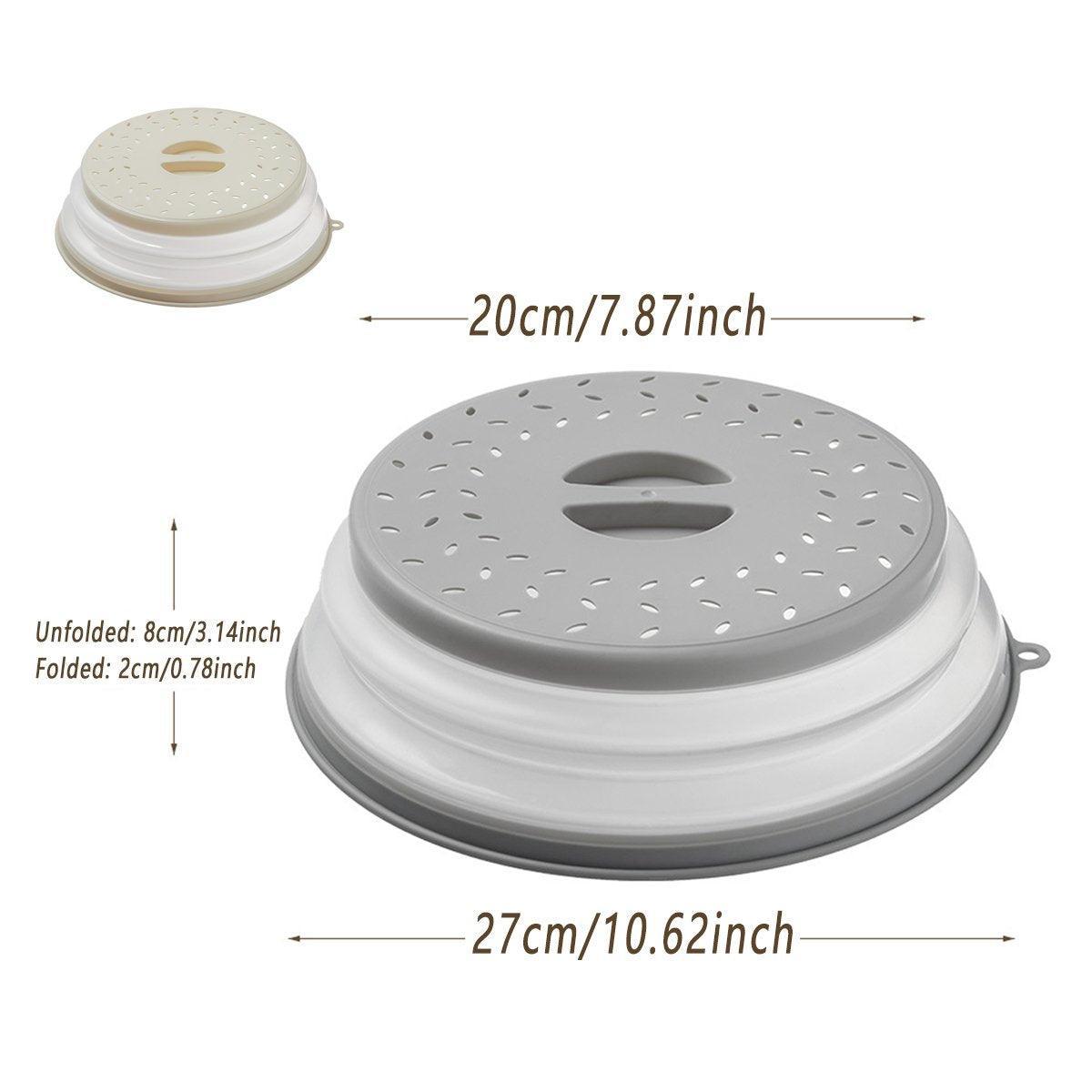 Multifunctional Microwave Oven Food Cover Heat Resistant Folding Splash Guard - Grey V528-SPLASH-GUARD-GREY-890375