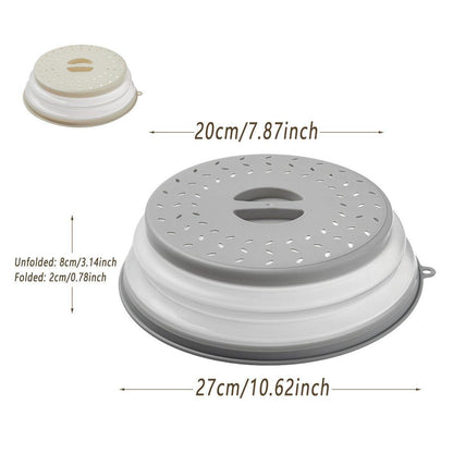 Multifunctional Microwave Oven Food Cover Heat Resistant Folding Splash Guard - Grey V528-SPLASH-GUARD-GREY-890375