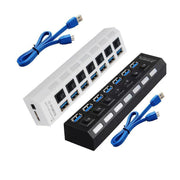 7 Port Usb 3.0 High Speed Extension Hub Splitter Extender For Pc Laptop Macbook - White V528-SPLITTERETENDER-WHITE-351474