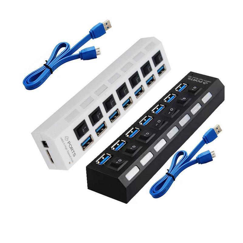 7 Port Usb 3.0 High Speed Extension Hub Splitter Extender For Pc Laptop Macbook - White V528-SPLITTERETENDER-WHITE-351474